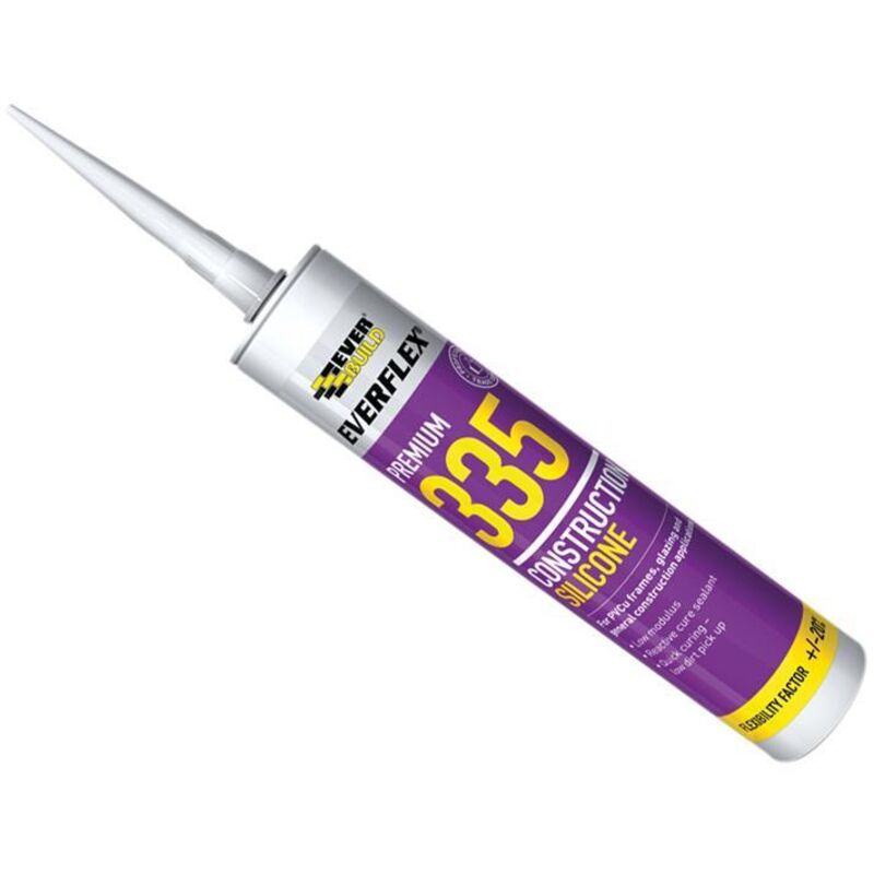 Everbuild - Sika Everflex® 335 Construction Silicone White 295ml EVB335WE