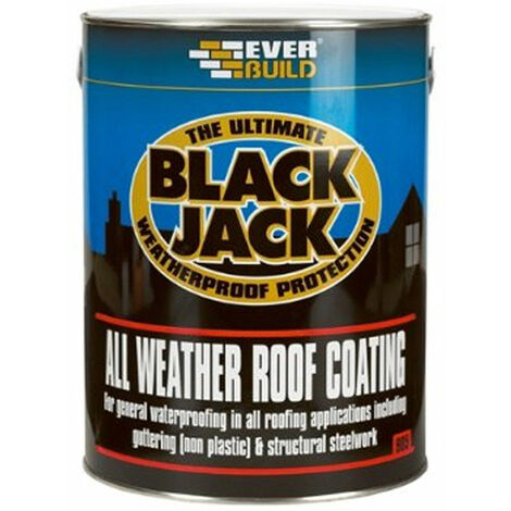 EVERBUILD 5 Litre All Weather Roof Coating Compound paint seal finish 905 BLACK