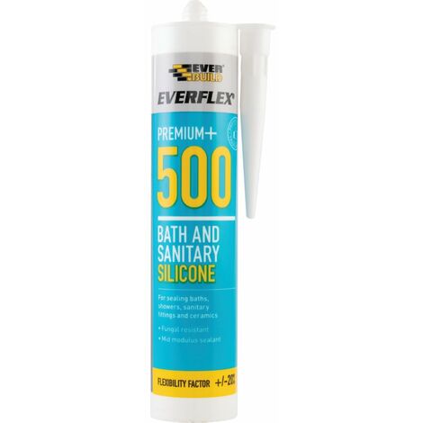 EVERBUILD 500 Bath & Sanitary Slicone Sealant Clear (C3) 310ml