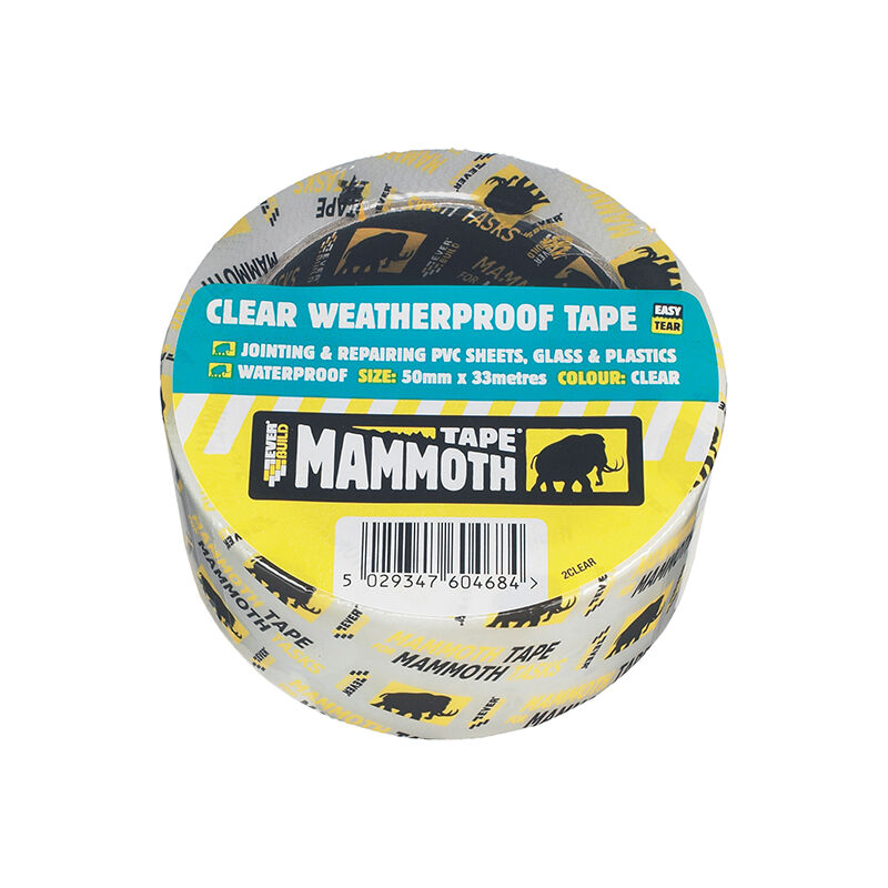 Everbuild 2CLEAR10 Weatherproof Tape 50mm x 10m Clear EVB2CLEAR10