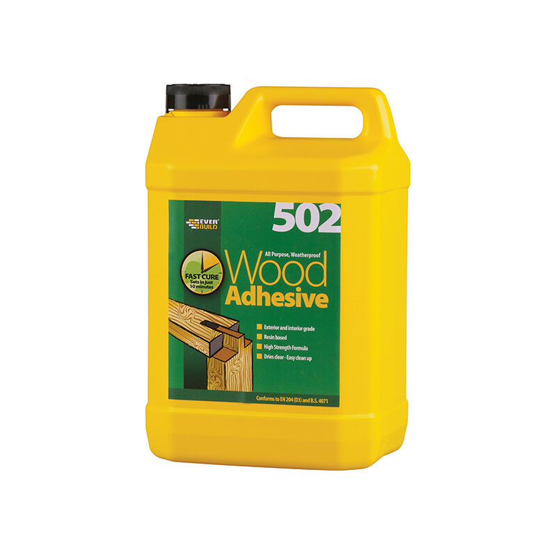Everbuild - WOOD5 502 All Purpose Weatherproof Wood Adhesive 5 litre EVBWOOD5