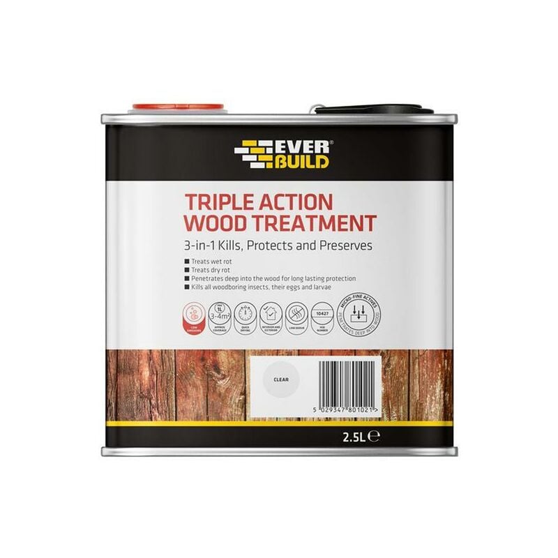 Everbuild - Triple Action Wood Treatment 2.5 litre - EVBLJUN02