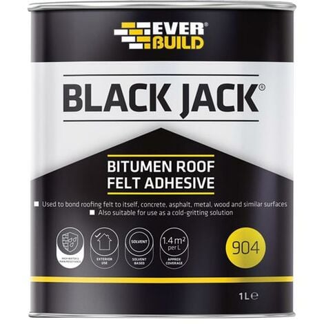Everbuild 90401 Black Jack 904 Bitumen Roof Felt Adhesive 1 litre EVB90401