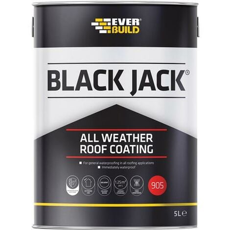 Everbuild 90505 Black Jack 905 All Weather Roof Coating 5 litre EVB90505
