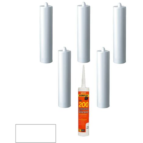 main image of "Everbuild Everflex 200 Contractors LMA Silicone White 295ml Size Pack of 6"