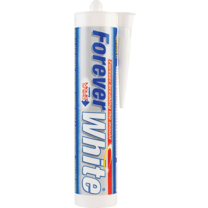 Forever white Superior Anti-Mould Silicone Sealant 10 Year Guarantee - white - Everbuild