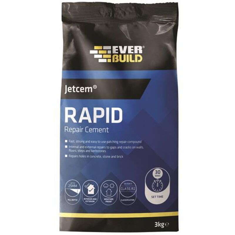 Rapid Set Cement 12kg (4 x 3kg Packs) - Everbuild