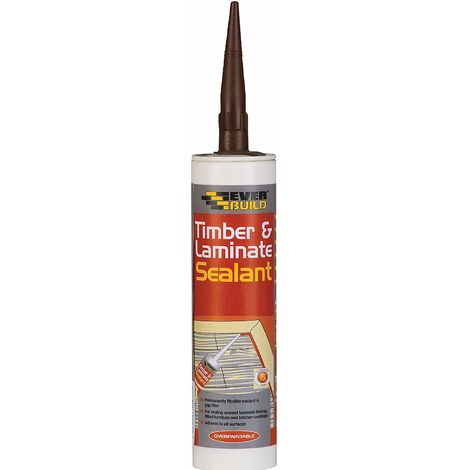 EVERBUILD Oak Timber & Laminate Adhesive Sealant Flexible Gap Filler - Oak
