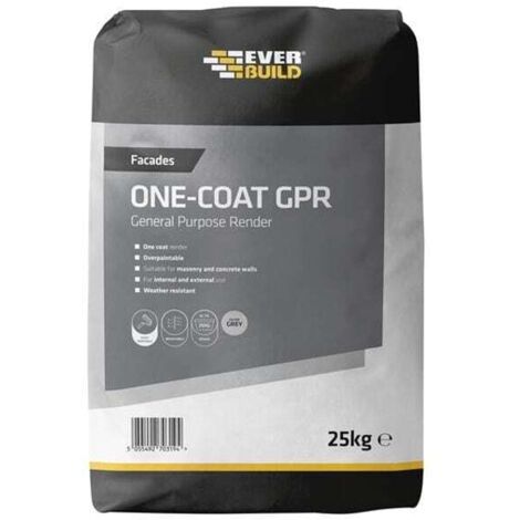 Everbuild One-Coat Render 25kg for Brick & Concrete Finish
