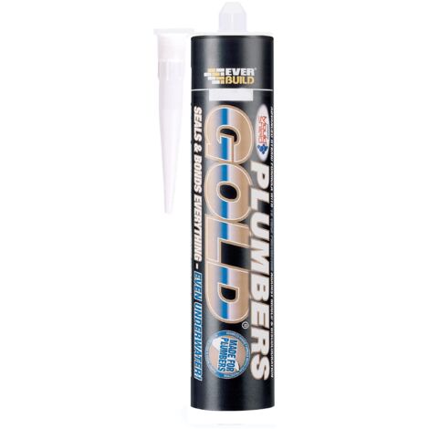 Everbuild Plumbers Gold Sealant Adhesive in Clear 300ml Size Cartridge