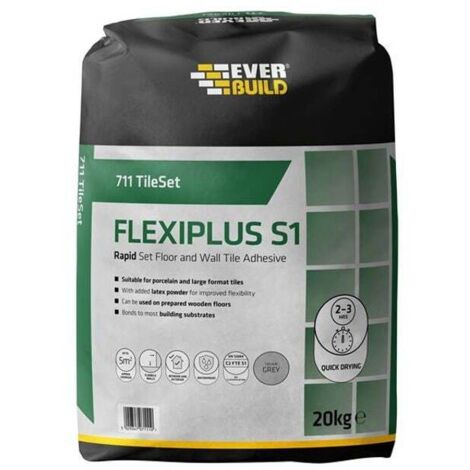 Everbuild Sika 711 TileSet Flexiplus Tile Adhesive White 20kg