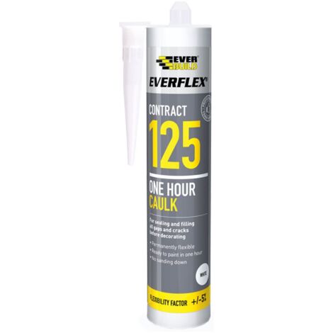Everbuild Sika One Hour Caulk 125 White 380ml EVB125C4
