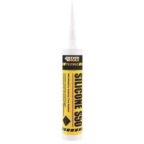 Everbuild – Translucent silicone sealant S50 310ml – Heavy-bodied for high-humidity areas – Anti-fungal compound – Strong adhesion for bathrooms and kitchens