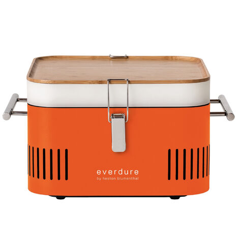 Everdure Holzkohlegrill Cube Farbe Orange tragbar ca. 38 x 32 x 22 cm HBCUBEOEU