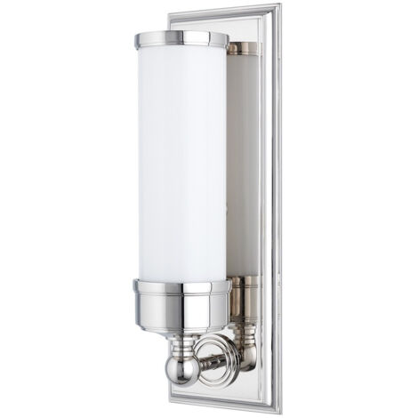 Everett Support de bain 1 lumière nickel poli, verre