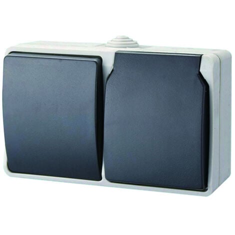 EverFlourish Kombination IP 44 AP Schalter Steckdose Taster Aufputz Feuchtraum