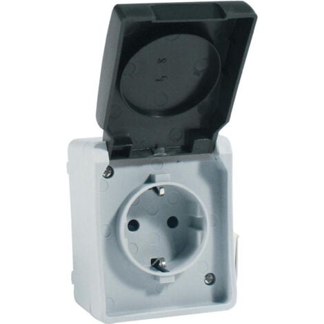 Everflourish Schutzkontaktsteckdose AP Steckdose Aufputz Feuchtraum