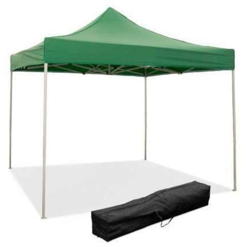 Gazebo Richiudibile Pieghevole 3 X 3 Verde Ricoperto In Pvc Imperme...