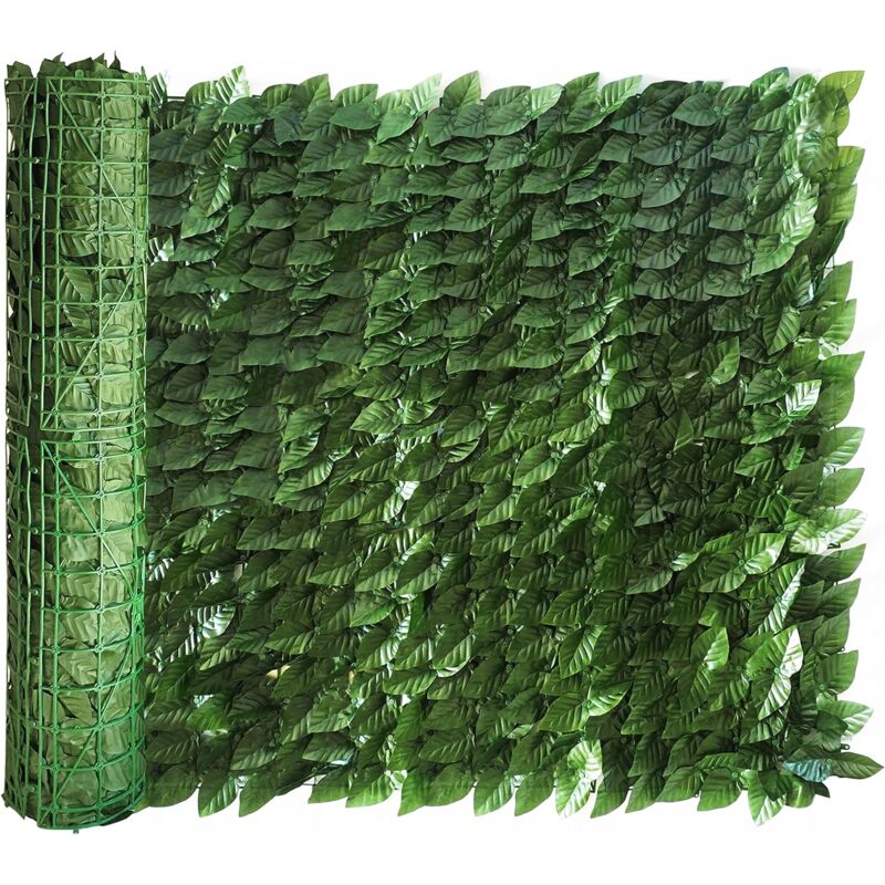 Haies artificielles artificielles à feuilles persistantes avec Green Edera Feuilles 1x3m Garden Deluxe Collection