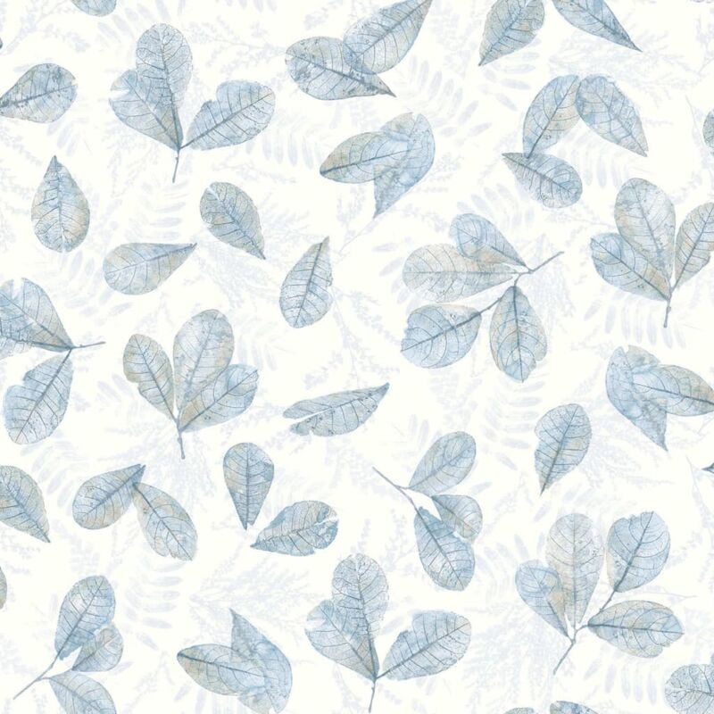 

Papel pintado Leaves blanco y azul - Multicolor - Evergreen
