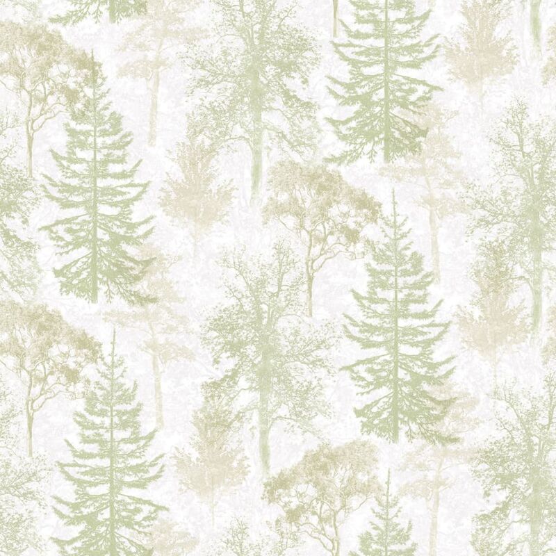 

Papel pintado Trees blanco y verde - Multicolor - Evergreen
