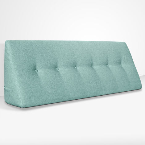 EVERGREENWEB - Cuscino da Lettura ergonomico, Cuscino Schienale a Cuneo per Letto e Divano  Cuscino Per gambe  Testata letto  Misura 180x26 cm  Colore Celeste  100% Made in ItalyCHILL PILLOW