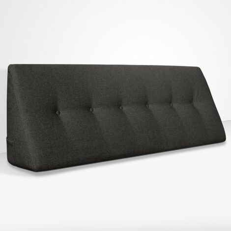 EVERGREENWEB - Cuscino da Lettura ergonomico, Cuscino Schienale a Cuneo per Letto e Divano  Cuscino Per gambe  Testata letto  Misura 200x26 cm  Colore Nero  100% Made in Italy  CHILL PILLOW