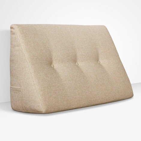EVERGREENWEB - Cuscino da Lettura ergonomico, Cuscino Schienale a Cuneo per Letto e Divano  Cuscino Per gambe  Testata letto  Misura 60x26 cm  Colore Beige  100% Made in Italy  CHILL PILLOW