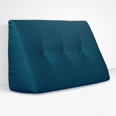 EVERGREENWEB - Cuscino da Lettura ergonomico, Cuscino Schienale a Cuneo per Letto e Divano  Cuscino Per gambe  Testata letto  Misura 80x26 cm  Colore Blu  100% Made in Italy  CHILL PILLOW