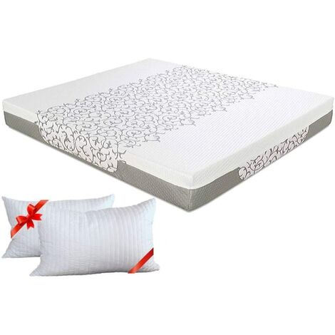 EVERGREENWEB - Kit Rete e Materasso Singolo 90x195 Memory Foam Alto 20 cm  Sfoderabile con Cuscino Gratis