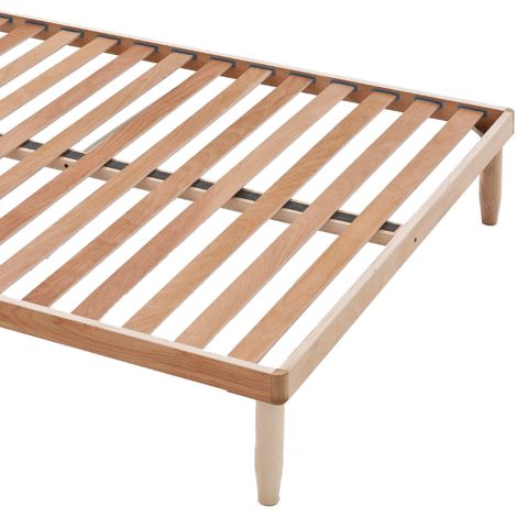 EVERGREENWEB MATERASSI & BEDS EVERGREENWEB - Rete Singola Fissa 90x190 alta 35 cm a Doghe in Legno Naturale ORTOPEDICA Base Letto o Materasso Portadoghe inseriti nel Telaio Doppia Struttura Rinforzata 4 Gambe Smontabili - OFFERTA