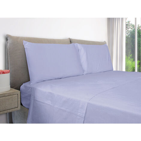 EVERGREENWEB – Set Lenzuola Letto 100% puro cotone – Completo letto Piazza e Mezzo compreso 1 Lenzuolo ad angoli elasticizzati per letto, 1 lenzuolo per letto sopra e 2 federe. Colore Glicine