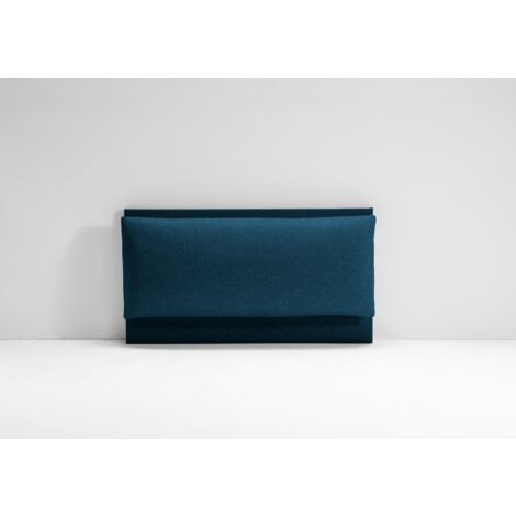 EVERGREENWEB - Testata Letto Individuale Imbottita, Testiera di Tessuto antimacchia con cuscino imbottito in Foam, interno in puro legno. Testata letto muro, Realizzata in Italia - BLU