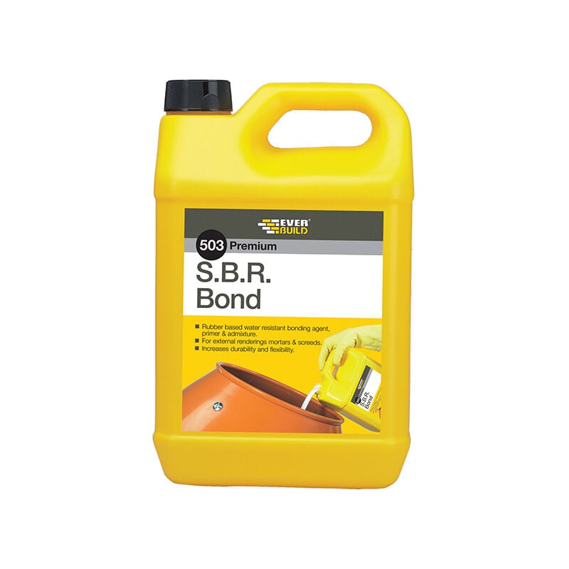 503 sbr Bond 5L Latex Water Resistant Bonding Agent Admixture - Everbuild