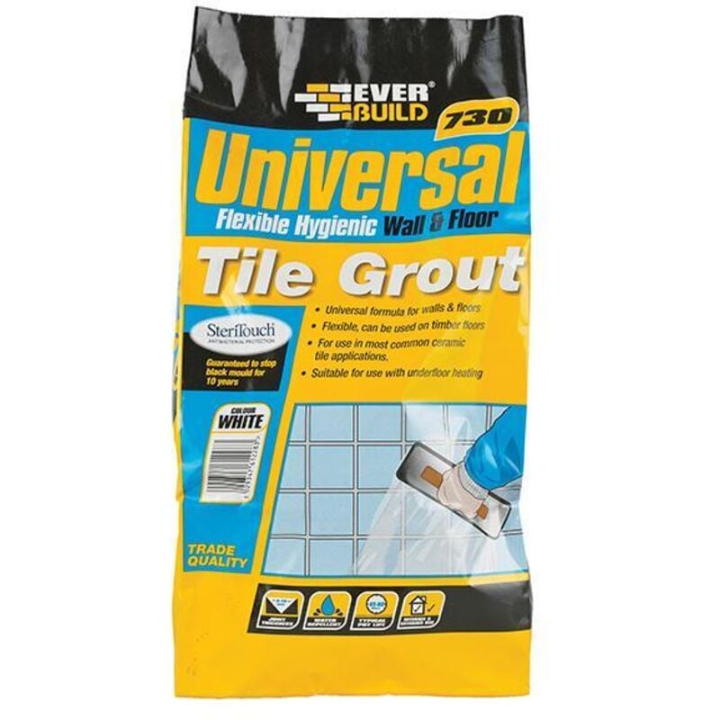 Everbuild UNIFLEX5GY 730 Uniflex Hygienic Tile Grout Grey 5kg EVBUFLEX5GY