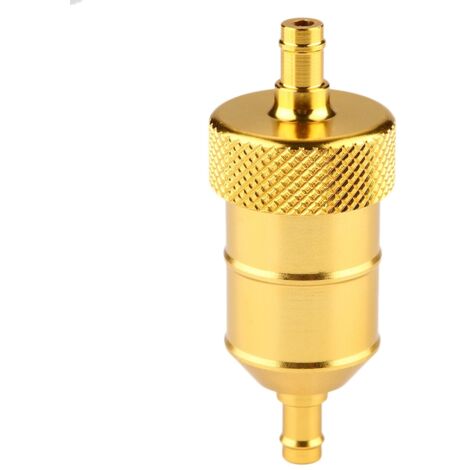 EVGATSAUTO Ersatz-Motorradölfilter, 8 mm Aluminium-Motorradkraftstofffilter Universal-Kraftstofffilterreiniger (gold).
