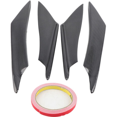 EVGATSAUTO Frontstoßstangenspoiler, 4-teiliges universelles Karosserie-Spoiler-Frontstoßstangenlippensplitter-Zierleisten-Set (Wassertransfer-Carbonmuster)