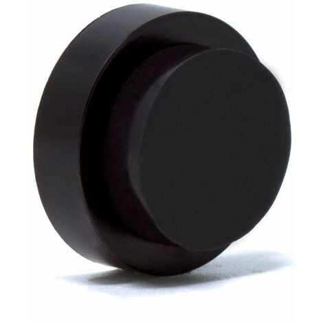 ERHOPE EVI Herrajes Fermaparete Adesivo 24 x 14 mm Gomma Nera Acciaio Inox V2A Laccato Nero Compresi utensile, vite + tassello di fissaggio Mod. I-20524TPMNG