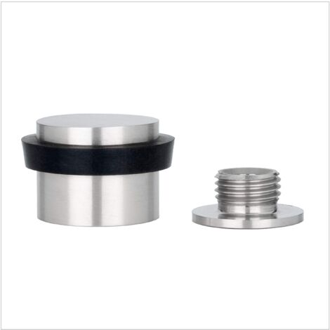 EVI Herrajes  Fermaporta  24 x 20 mm  Base filettata  Gomma Nera  Acciaio Inox  Finitura Opaca  Compresi utensile, vite + tassello di fissaggio  Mod. I-199/24-CBAM