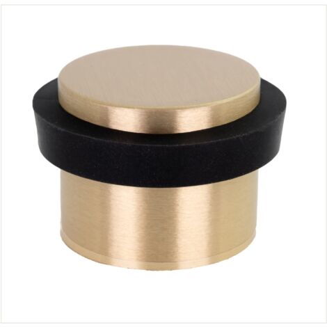 EVI Herrajes  Fermaporta Adesivo  24 x 20 mm  Base filettata  Gomma Nera  Ottone Finitura Opaca  Compresi vite + tassello di fissaggio  Mod. I-191/24x19-B-DUAL-LMT