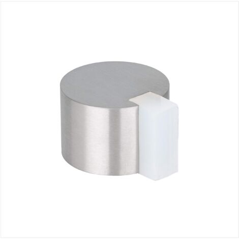 EVI Herrajes  Fermaporta Adesivo  28 x 19 mm  Gomma Bianca  Rond  Acciaio Inox  Finitura Opaca  Ottima adesione  100% funzionale