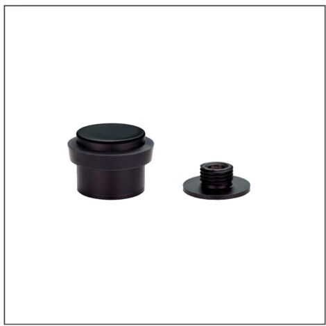 EVI Herrajes  Fermaporta Adesivo  28 x 20 mm  Base filettata  Gomma NeraAcciaio Inoxe Laccato Nero  Compresi utensile, vite + tassello di fissaggio  Mod. I-191/24x19-DUAL-NG