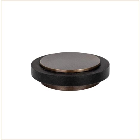 EVI Herrajes  Fermaporta Adesivo  45 x 14 mm  Gomma Nera di Silicone Naturale  Ottone  Finitura Rústico  Ottima adesione  100% funzionale  Mod. I-20335X12RU