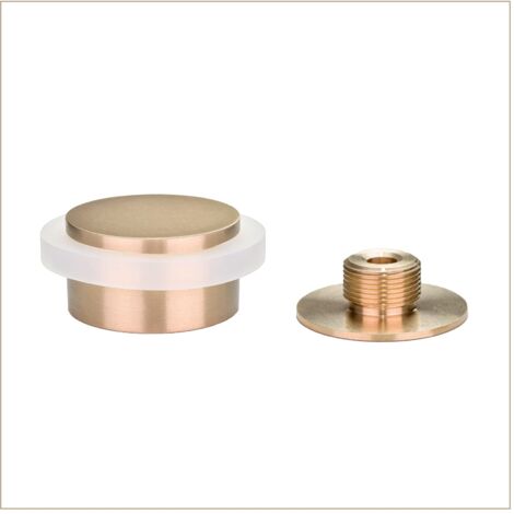 EVI Herrajes  Fermaporta Adesivo  45 x 20 mm  Base filettata  Gomma Bianca  Ottone  Finitura Opaca  Compresi vite + tassello di fissaggio  Mod. I-203/35X19-B-DUAL-LMT