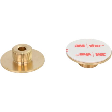EVI Herrajes  Fermaporta Adesivo  45 x 20 mm  Base filettata  Gomma Nera  Ottone  Finitura Opaca  Compresi vite + tassello di fissaggio  Mod. I-203/35X19-DUAL-MT
