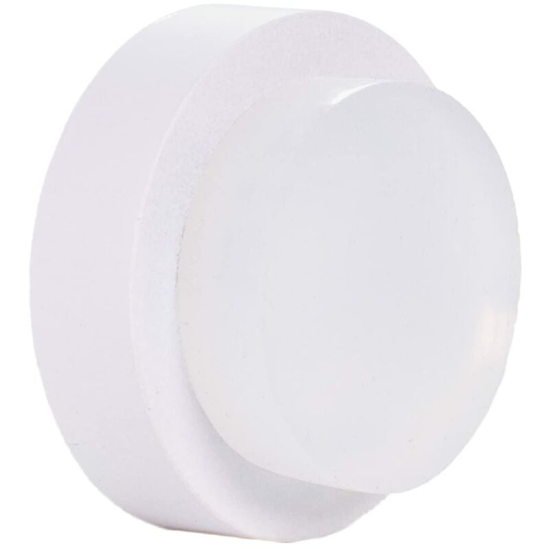 Image of Fermaporta adesivo per parete/maniglia 24 x 14 mm gomma bianca acciaio inossidabile laccato bianco Include vite + tassello di fissaggio Mod.