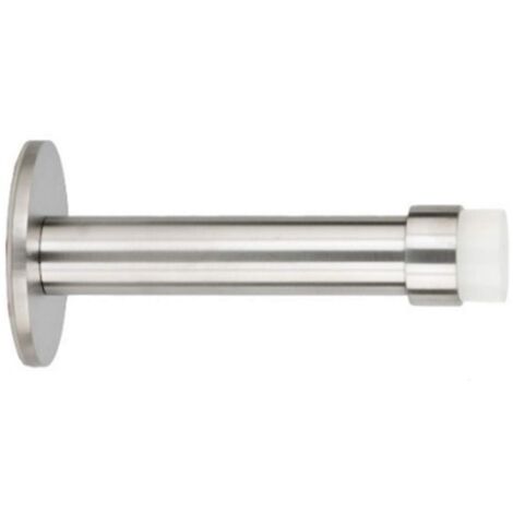 EVI Herrajes  Fermaporta Adesivo Pour Instalazzione Murale  90 x 45 mm  Acciaio Inox  Gomma Bianca  Ammortizzatore Paracolpi  I-128BADAM