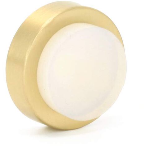 EVI Herrajes  Fermaporta Adesivo pour Mur/PoignéE  24 x 14 mm  Gomma Bianca  Ottone Mat  Compresi utensile, Vite + Tassello di Fissaggio  MOD. I-20524BTPMLMT