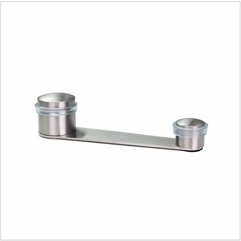 EVI Herrajes  Fermaporta  Fissaggio Adesivo o a Vite + Tassello  con Fermo girevole  Fermaporte per Porte fino a 70 mm  Gomma transparente  Acciaio Inoxe Finitura Opaca  Mod. I-152T