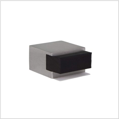 EVI Herrajes  Mini Fermaporta Adesivo  20 x 14 mm  Gomma Nera di Silicone Naturale  Carré  Acciaio Inox  Ottima adesione  100% funzionale  Mod. 197/20x14-AM